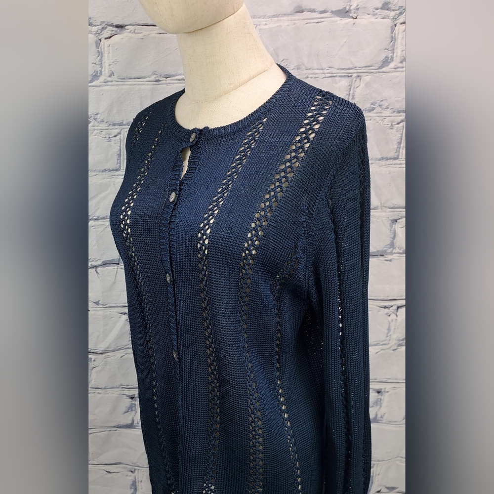 Karen Kane Women's Button Up Sweater Knit 100% Rayon Cardigan Vintage 90s Medium - Picture 16 of 16